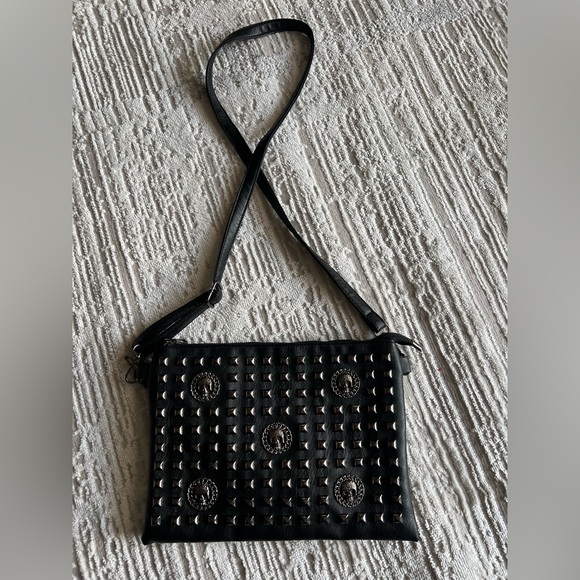 Black Studded Skull Crossbody Bag - Picture 1 of 7